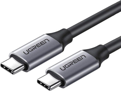 Кабель Ugreen US161 50751 USB Type-C - USB Type-C (1.5 м, черный/серый) 