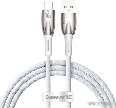 Кабель Baseus Glimmer Series Fast Charging Data Cable USB Type-A - Type-C 100W CADH000402 (1 м, белый) 