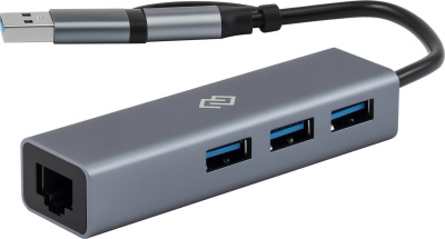USB-хаб Digma DHUB-LAN-4port 