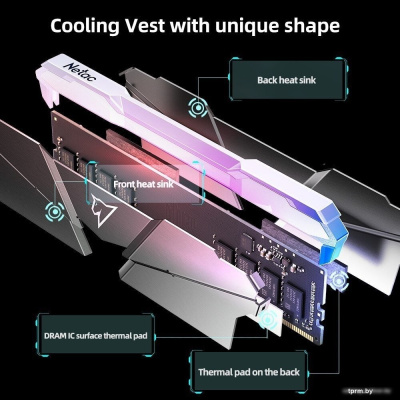 Оперативная память Netac Shadow RGB 2x8ГБ DDR4 2666МГц NTSRD4P26DP-16E 
