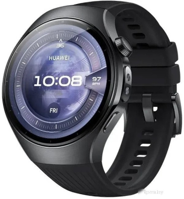 Умные часы Huawei Watch 5 46 мм (черный, с черным силиконовым ремешком, международная версия) 