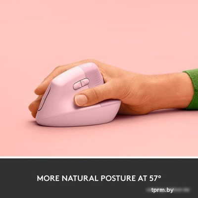 Вертикальная мышь Logitech Lift (розовый) 