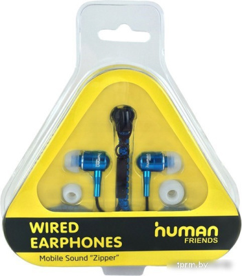 Наушники CBR Human Friends Zipper Blue 