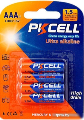 Батарейки PKCELL Ultra Digital Alkaline LR03 AAA 4 шт. 