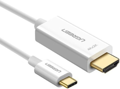 Кабель Ugreen MM121 HDMI - USB Type-C (1.5 м, белый) 
