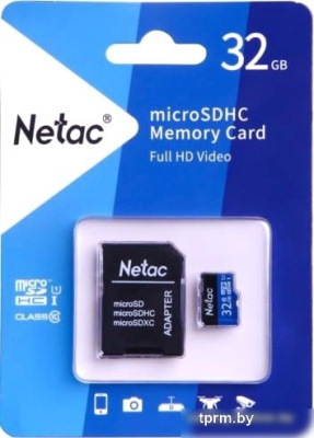 Карта памяти Netac P500 Standard 32GB NT02P500STN-032G-R + адаптер 
