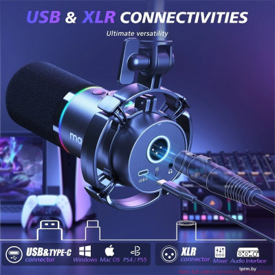 Проводной микрофон Maono PD200XS (белый) 