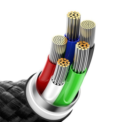 Кабель Baseus Glimmer Series USB Type-C - Lightning (2 м, черный) 