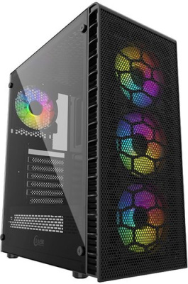 Корпус Powercase Mistral Z4С Mesh LED (черный) 