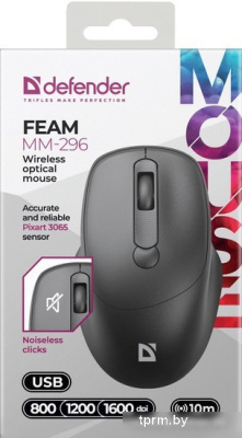 Мышь Defender Feam MM-296 (черный) 