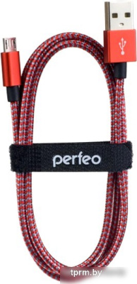 Кабель Perfeo USB Type-A - microUSB U4804 (3 м, красно-белый) 