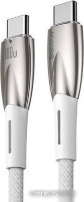 Кабель Baseus Glimmer Series Fast Charging Data Cable USB Type-C - Type-C 100W CADH000702 (1 м, белый) 