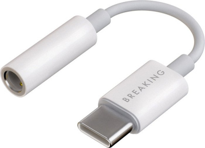 Адаптер Breaking 24561 USB Type-C - 3.5 Jack (белый) 