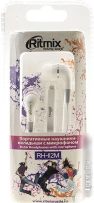 Наушники Ritmix RH-112M (белый) 
