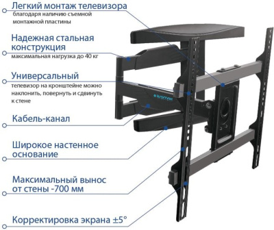 Кронштейн Kromax ATLANTIS-60 (черный) 