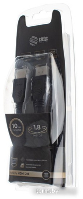 Кабель CACTUS HDMI - HDMI CS-HDMI.2-1.8 (1.8 м, черный) 