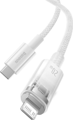 Кабель Baseus Explorer Series Fast Charging Cable with Smart Temperature Control 20W USB Type-C - Lightning (1 м, белый) 