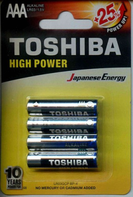 Батарейки Toshiba Alkaline LR03 4BP