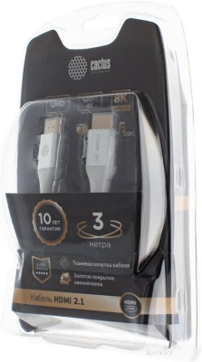 Кабель CACTUS CS-HDMI.1.4-3 HDMI - HDMI (3м, черный) 