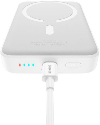 Внешний аккумулятор Baseus Magnetic Mini Air Wireless Fast Charge Power Bank 20W 10000mAh (белый) 