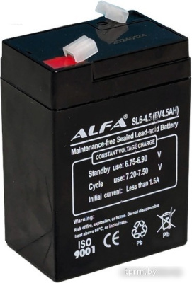 Аккумулятор для ИБП ALFA SL6-4.5 (6V-4.5Ah) 