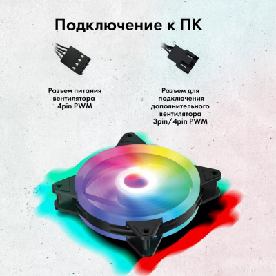Вентилятор для корпуса GMNG GG-CF120FRGB2-PWMBK 