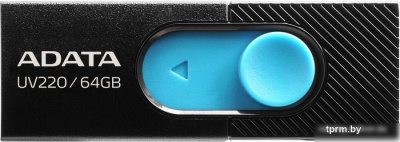 USB Flash A-Data UV220 64GB (черный/голубой) 
