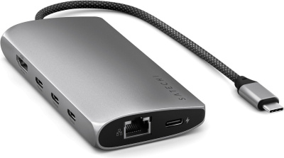 Док-станция Satechi USB-C Multiport Adapter 8K With Ethernet V3 ST-P8KEM (серый) 