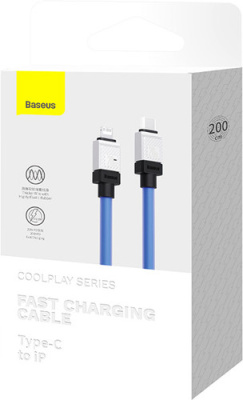 Кабель Baseus CoolPlay Series USB Type-C - Lightning (2 м, голубой) 
