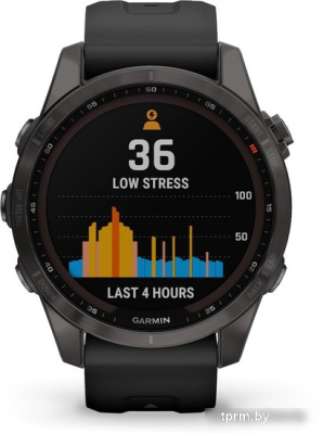 Умные часы Garmin Fenix 7S Sapphire Solar 42 мм (серый карбон/черный) 