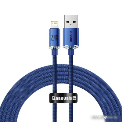 Кабель Baseus Crystal Shine USB Type-A - Lightning (2 м, синий) 