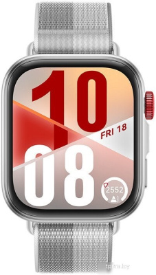 Huawei Watch FIT 4 (серебристый, с серым нейлоновым ремешком, международная версия) 