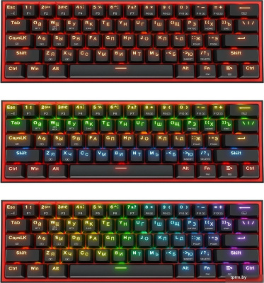 Клавиатура Redragon Fizz Pro (черный/красный) 